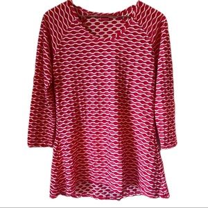 Tianello Livia Pink and Whit Hi Lo Tunic Top